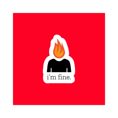 تصویر برچسب اتویی i'm fine