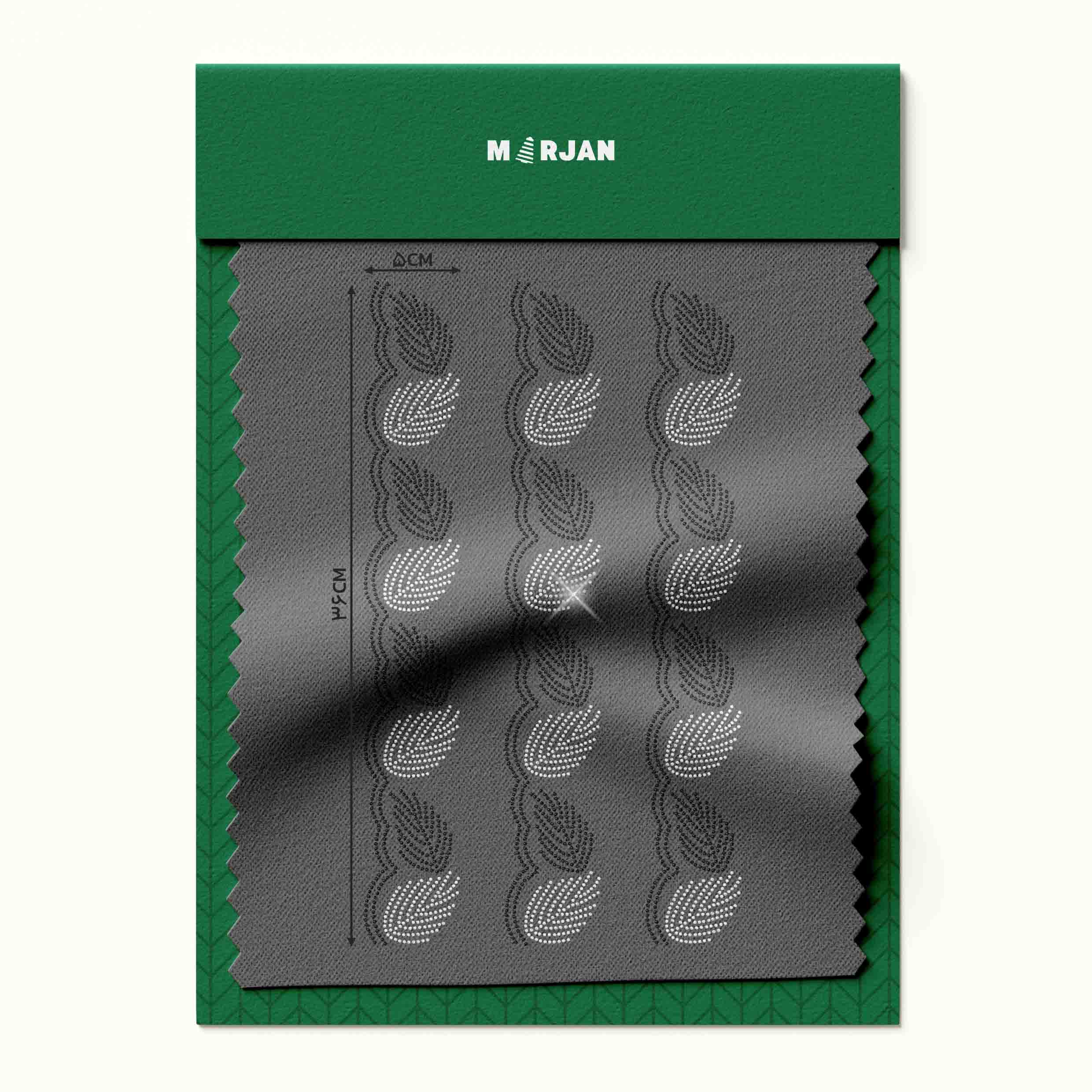 نگین حرارتی برگ مشکی نقره‌ای