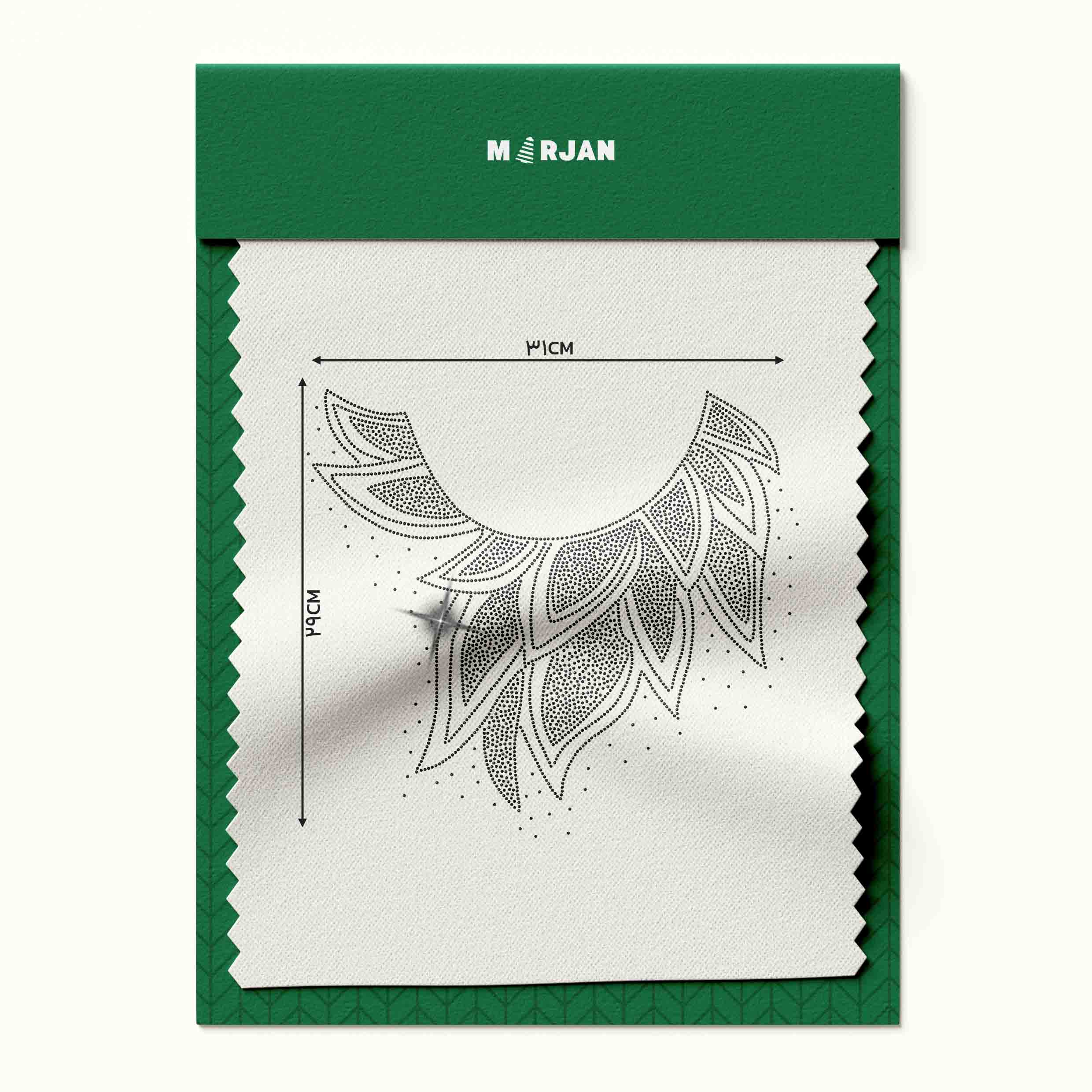 نگین حرارتی یقه برگ مشکی