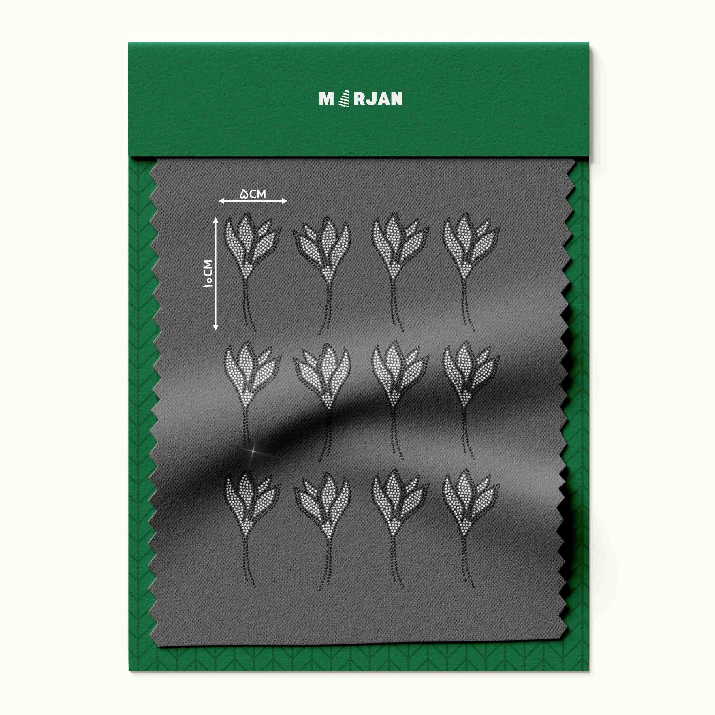 محصولات جدید خرازی مرجان نگین حرارتی طرح لاله مشکی نقره‌ای