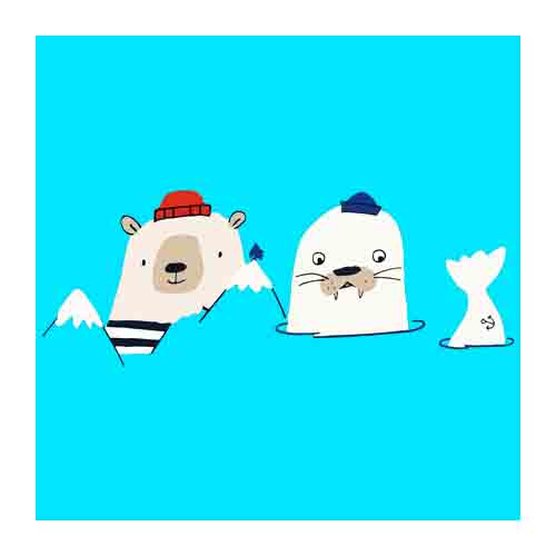 تصویر برچسب اتویی خرس قطبی