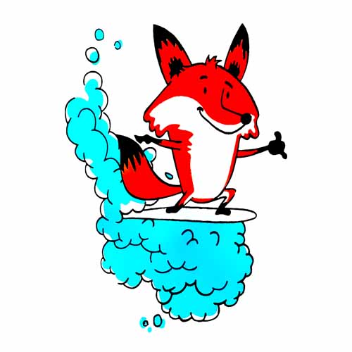 تصویر برچسب اتویی روباه بازیگوش