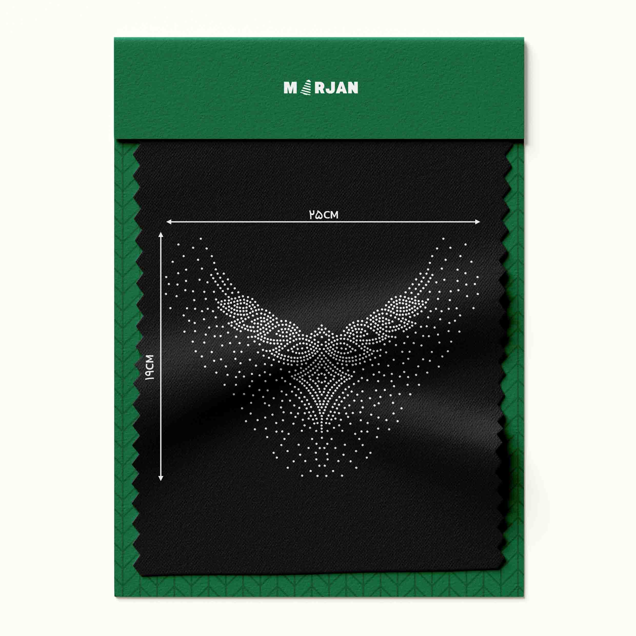 محصولات جدید خرازی مرجان نگین حرارتی یقه برگ لوزی نقره‌ای