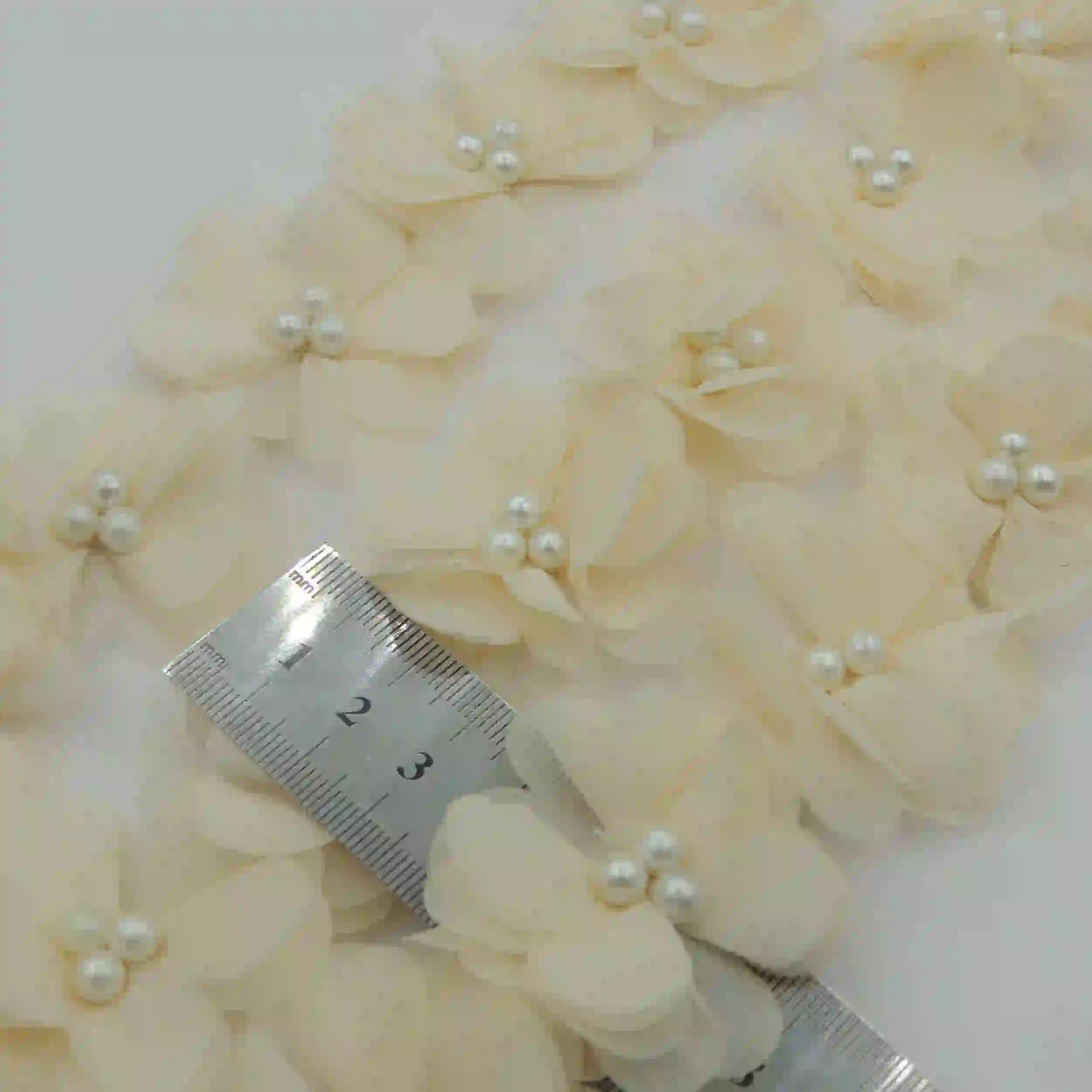 نارنجی نوار گل حریر تزئینی مروارید دار برجسته خرید و قیمت رنگ7